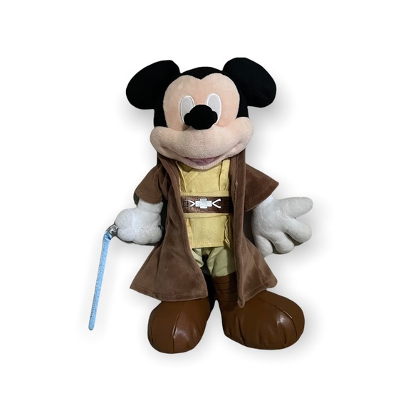 Disney Parks Mickey Mouse Star Wars Luke Skywalker Jedi Plush Lightsaber Talking